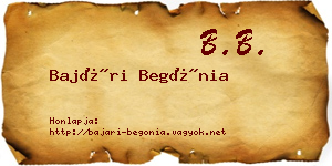 Bajári Begónia névjegykártya